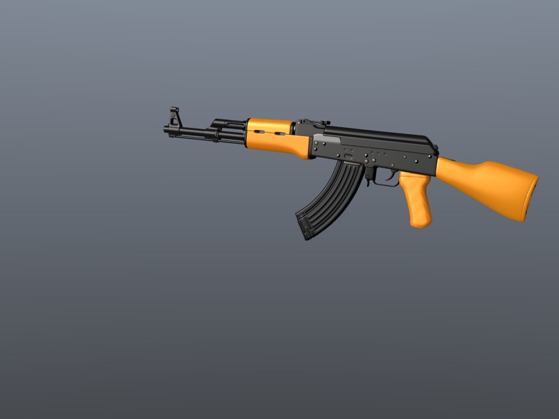 High-poly AK-47 Textured preview image 1